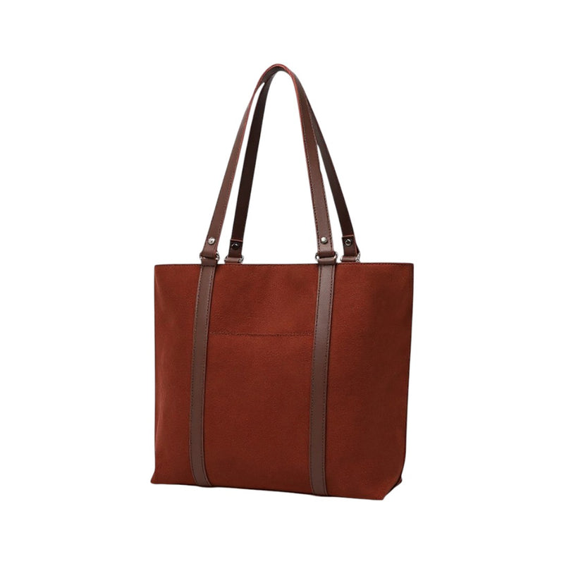 Modire Dark brown Suede Double Handle Tote Bag