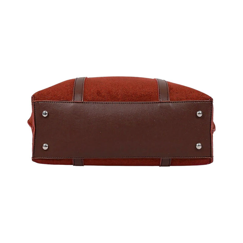 Modire Dark brown Suede Double Handle Tote Bag